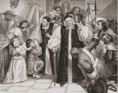 The Seven Bishops departing amid a sympathetic crowd