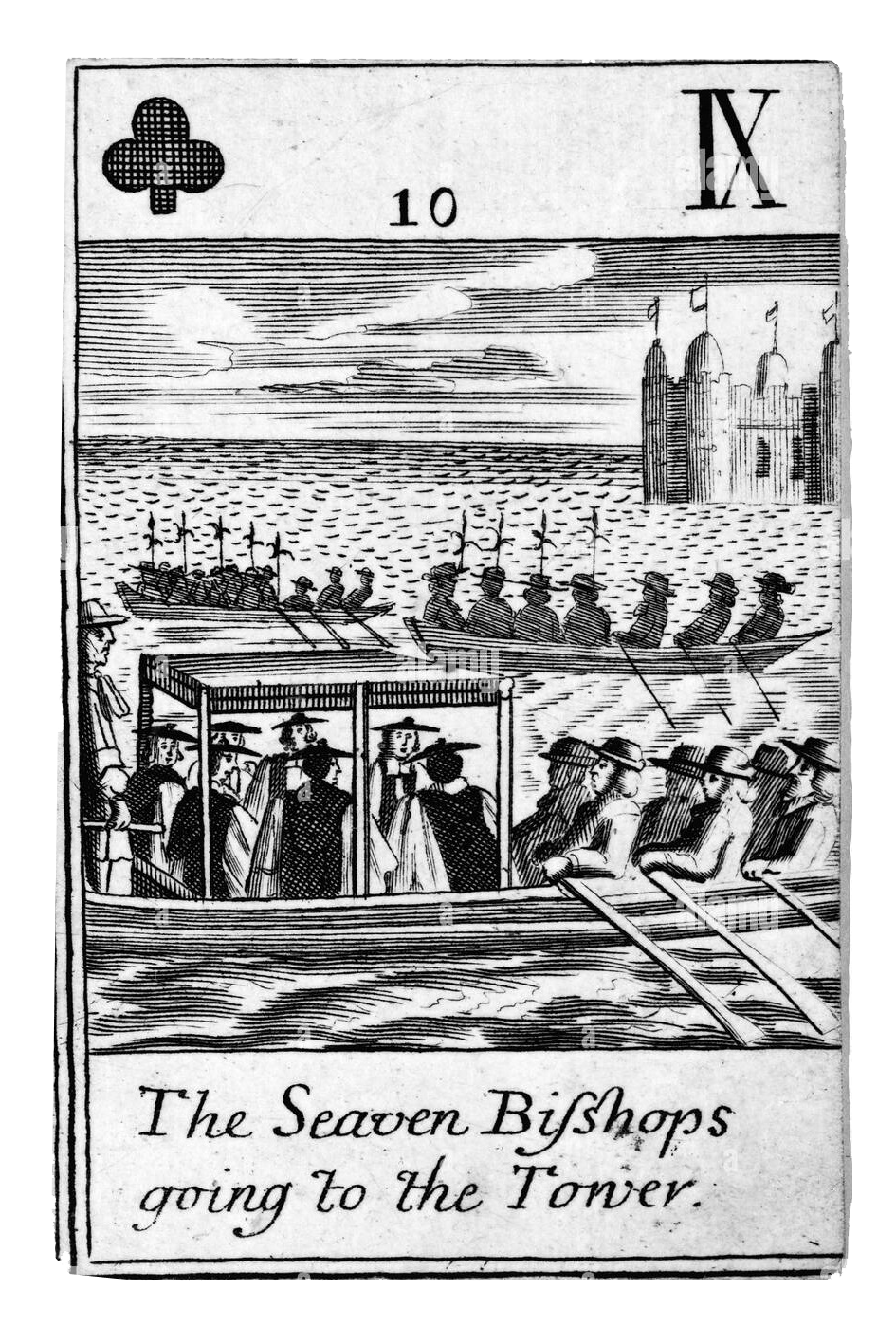 The Seven Bishops going to the Tower, 1688 engraving